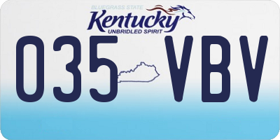 KY license plate 035VBV