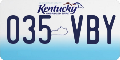 KY license plate 035VBY