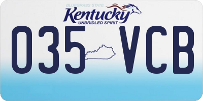 KY license plate 035VCB