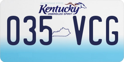 KY license plate 035VCG