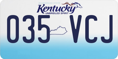 KY license plate 035VCJ