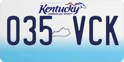 KY license plate 035VCK