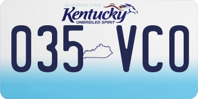 KY license plate 035VCO