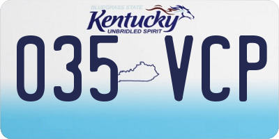 KY license plate 035VCP