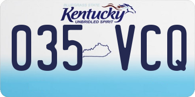 KY license plate 035VCQ