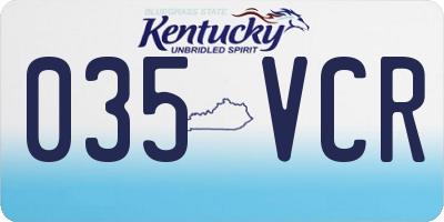 KY license plate 035VCR