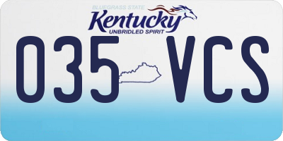 KY license plate 035VCS
