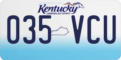 KY license plate 035VCU