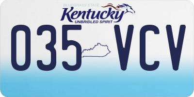 KY license plate 035VCV