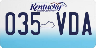 KY license plate 035VDA