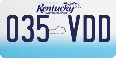 KY license plate 035VDD