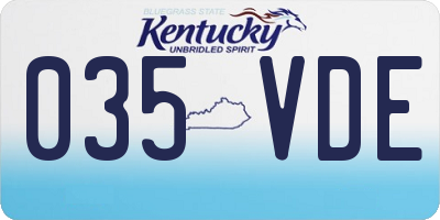 KY license plate 035VDE