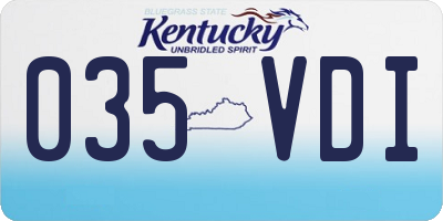 KY license plate 035VDI