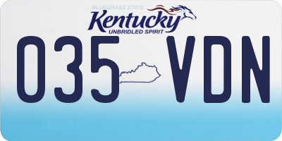 KY license plate 035VDN