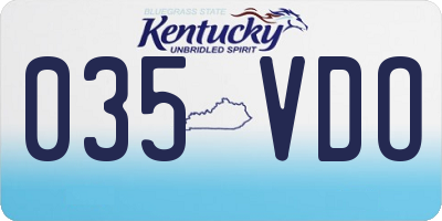 KY license plate 035VDO