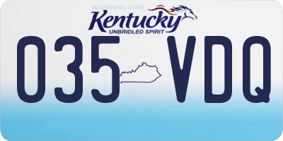 KY license plate 035VDQ