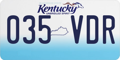 KY license plate 035VDR
