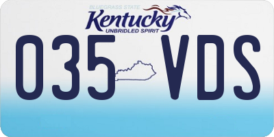 KY license plate 035VDS