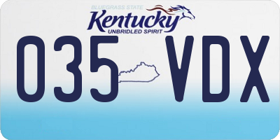 KY license plate 035VDX