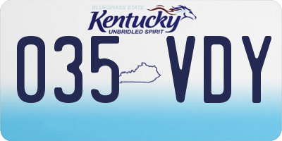 KY license plate 035VDY