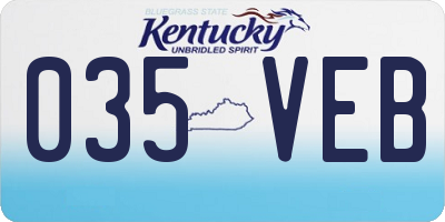 KY license plate 035VEB
