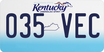 KY license plate 035VEC