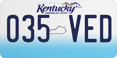 KY license plate 035VED