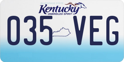 KY license plate 035VEG