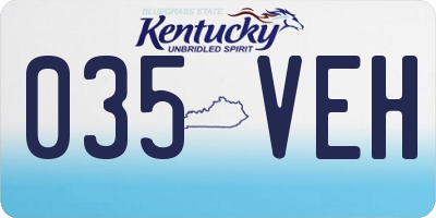 KY license plate 035VEH