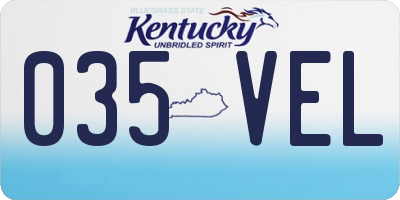 KY license plate 035VEL