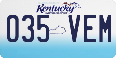 KY license plate 035VEM