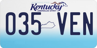 KY license plate 035VEN