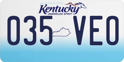 KY license plate 035VEO