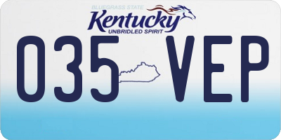 KY license plate 035VEP