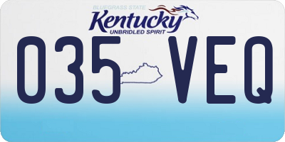 KY license plate 035VEQ