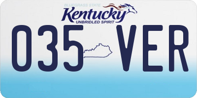 KY license plate 035VER