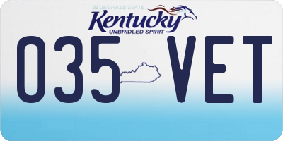 KY license plate 035VET
