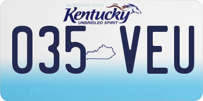 KY license plate 035VEU