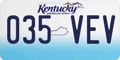 KY license plate 035VEV