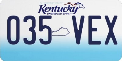 KY license plate 035VEX