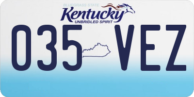 KY license plate 035VEZ