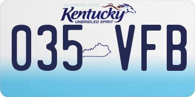 KY license plate 035VFB