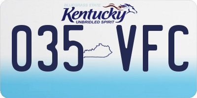 KY license plate 035VFC