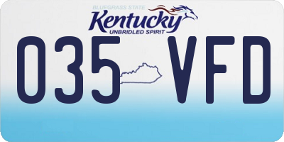 KY license plate 035VFD
