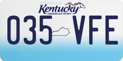KY license plate 035VFE