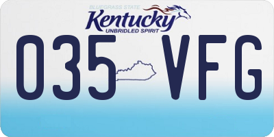 KY license plate 035VFG