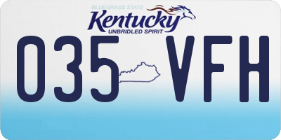 KY license plate 035VFH