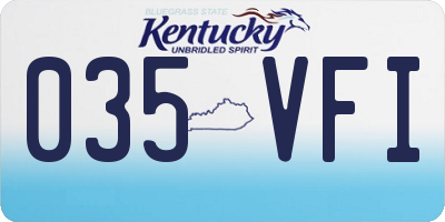 KY license plate 035VFI