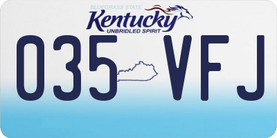 KY license plate 035VFJ