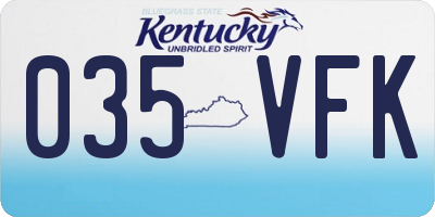 KY license plate 035VFK